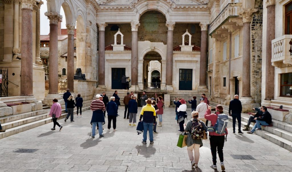 Our tour group is in the inner courtyard of the palace